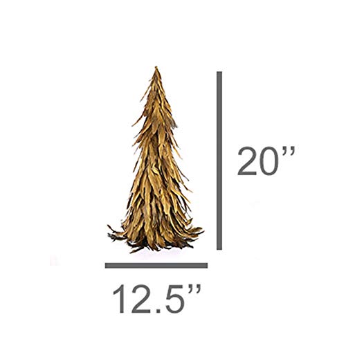 HomArt Gold Luster Feather Tree, 20 inch