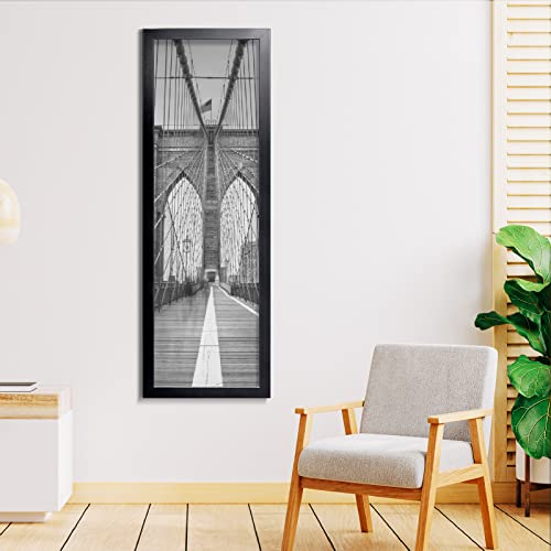 Black 13.5x40 Panoramic Picture Frame - Wall Mount Poster Frame, Minimalist Decor
