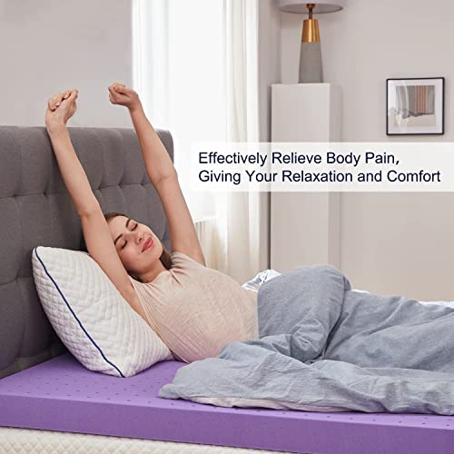 SINWEEK Queen 1.5 Inch Gel Memory Foam Mattress Topper Ventilated Pressure Relief