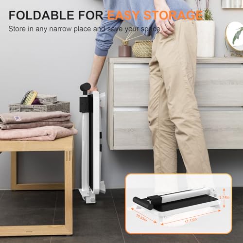 Foldable Adult Step Stool with Handle, Non-Slip Metal Platform, 330 lbs Capacity