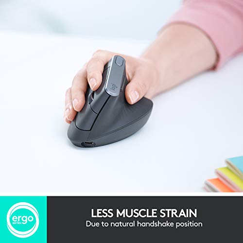 Ergonomic Wireless Mouse with Vertical Design - Graphite (Variation 1)
