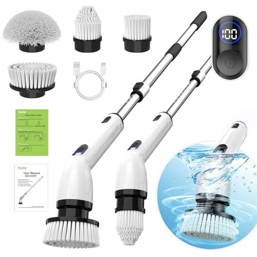 TUYU Electric Spin Scrubber Black – Cordless Bathroom & Home Cleaning Brush