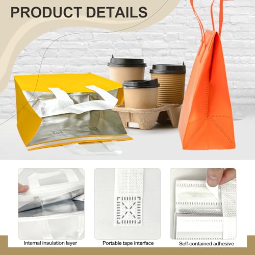 Insulated Take Out Bags Bulk 120 Pack - Hot Cold Food Delivery Cooler Bags