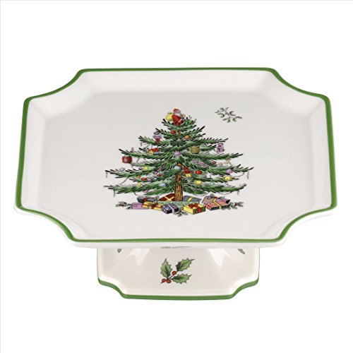 Spode Christmas Tree Footed 6.5 Inch Cake Plate - Porcelain