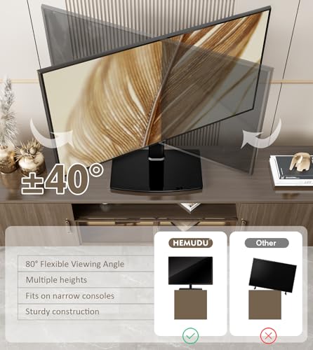 27-60 Inch Universal Swivel TV Stand with Height Adjustment & Glass Base - Holds up to 99lbs