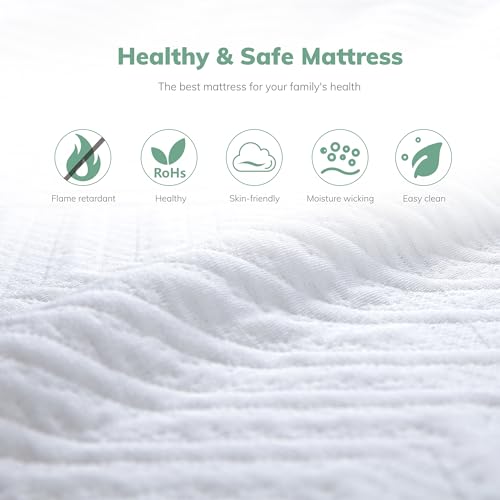 6 Inch Twin Green Tea Gel Memory Foam Mattress - Cooling, Fiberglass-Free