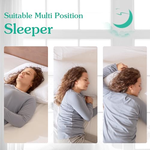 Three Geese King Size White Goose Feather & Cotton Pillows Set of 2 – Medium Firm Support, 600 Thread Count, Soft & Durable