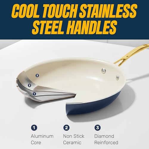 12-Piece Nonstick Ceramic Cookware Set with Diamond Infused Coating