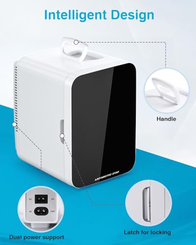 Antarctic Star White Compact Mini Fridge 10L Portable Cooler for Beverage & Makeup