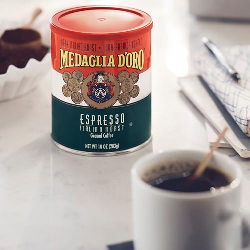 Medaglia D'Oro Italian Roast Espresso Ground Coffee - 12 Cans, 10oz Each
