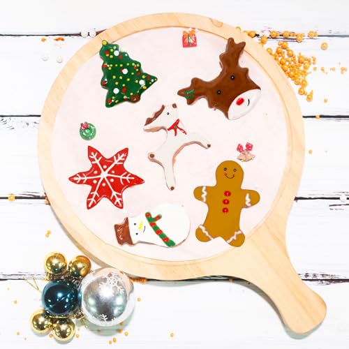 Large Christmas Cookie Cutters Set, 6 Pcs Large Holiday Cookie Cutters Shapes - Christmas Tree, Snowman, Gingerbread Man, Snowflake, Candy Cane, Santa Face Stainless Steel Holiday Cookies Molds