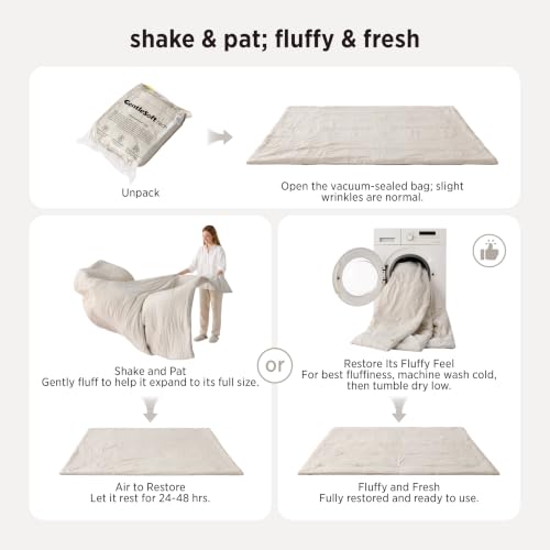 Beige Oversized King Comforter Set - Cationic Dyed Microfiber Bedding with 2 Shams