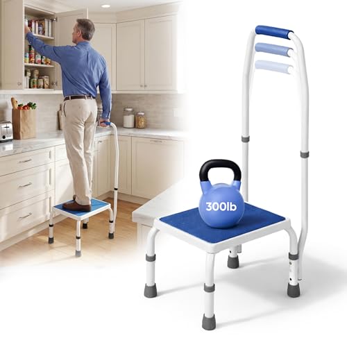 Adjustable Step Stool with Handle for Seniors 300 lb Capacity - Platinum Health