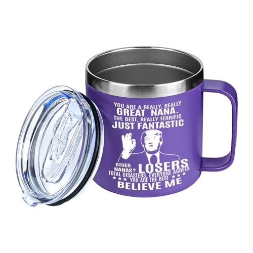 14oz Nana Gifts Stainless Steel Coffee Mug - Perfect Gift for Nana from Granddaughter