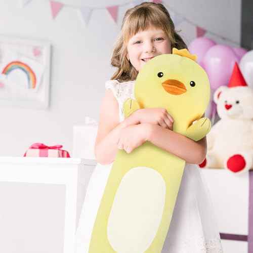 22¡± Long Duck Plush Body Pillow, Cute Duck Stuffed Animals, Soft Squishy Cuddly Pillow Plushies Toy Gifts for Kids Boys Girls, Birthdays, Halloween, Christmas