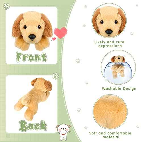 Skylety 3 Pcs 7.87 Inches Plush Dog Pillow Toy Set - Fluffy Puppy Soft Toys for Christmas, Girls, Baby, Kids, Party Favor, Birthday, Home Decor (Mountain Dog, Schnauzer, Labrador)