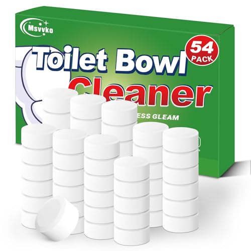 Msvvko Toilet Bowl Cleaner Tablets 54 Pack - Automatic Bleach Tank Cleaner for Stain Removal