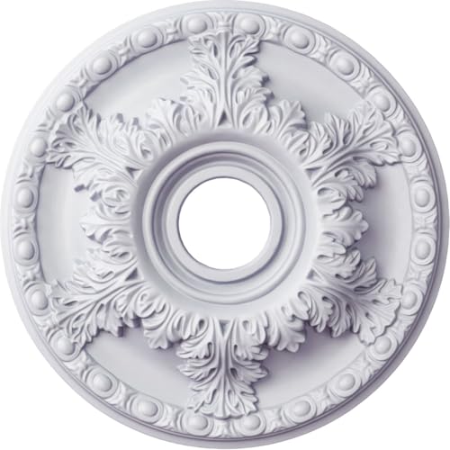 Primed 18-Inch Ceiling Medallion - Lightweight Polyurethane Decorative Accent