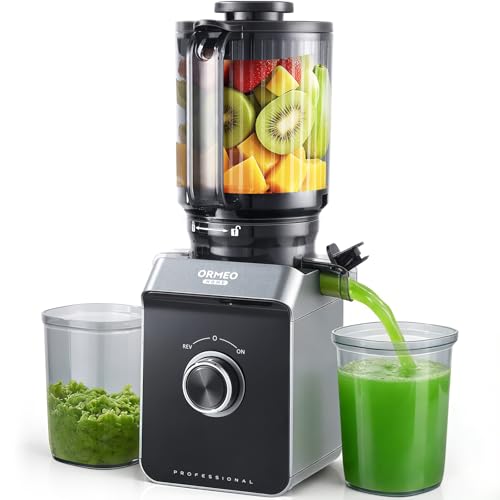 Cold Press Juicer with 5.5-Inch Feed Chute, Pulp Separation, Quiet Motor, BPA-Free