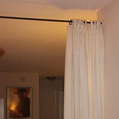 Vailge Adjustable Room Divider Tension Rods 122-150 Inch Black No Drilling