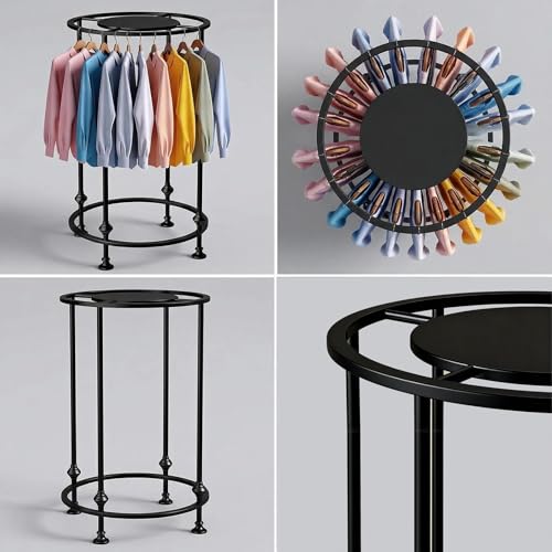 KUCKGO Black Round Garment Rack - Heavy Duty Clothing Display Stand
