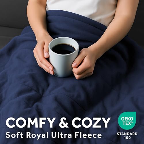 Sunbeam Royal Ultra Fleece Heated Blanket Indigo Blue King 90x100 - Electric Warmth