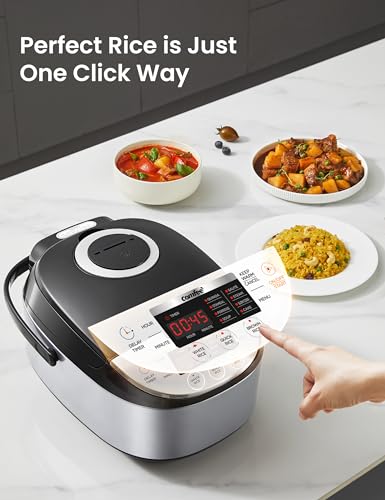 6-Cup Capacity Fuzzy Logic Rice Cooker with 11 Preset Modes - Compact & Versatile