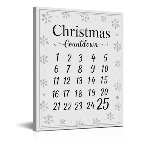 Christmas Countdown Calendar Wall Art - Festive Holiday Decor 8x10 Framed