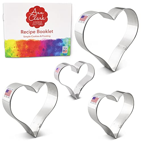 Ann Clark 4-Piece Heart Cookie Cutter Set - Made in USA, Heart Set