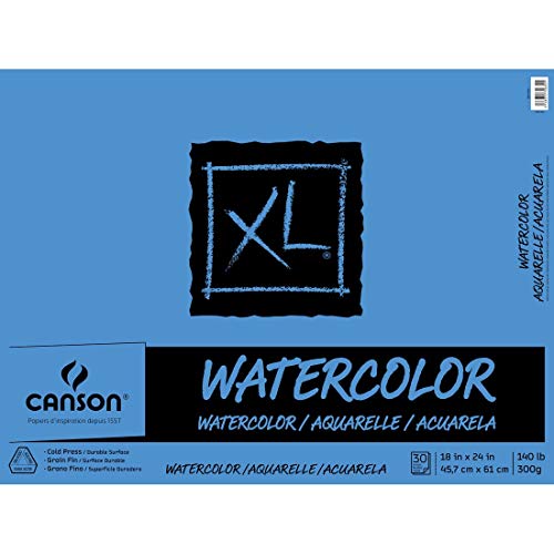 Watercolor Pad 18x24 Inch Heavyweight White Paper Foldover Binding - 30 Sheets