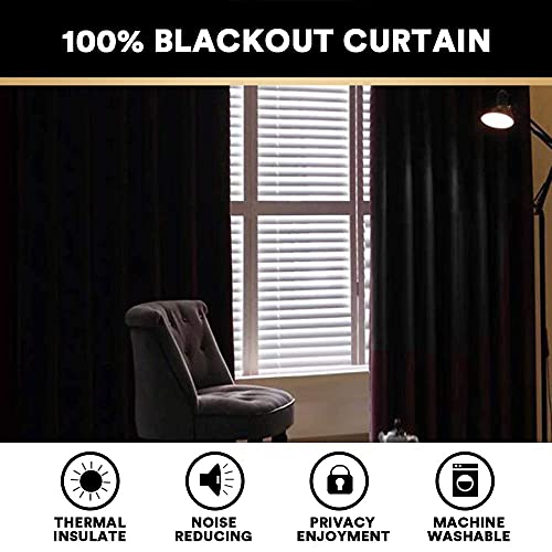 PrinceDeco Natural Linen Blackout Curtains Pack of 2, 52"W x 84"L, Light Blocking for Bedroom & Living Room, White Backing