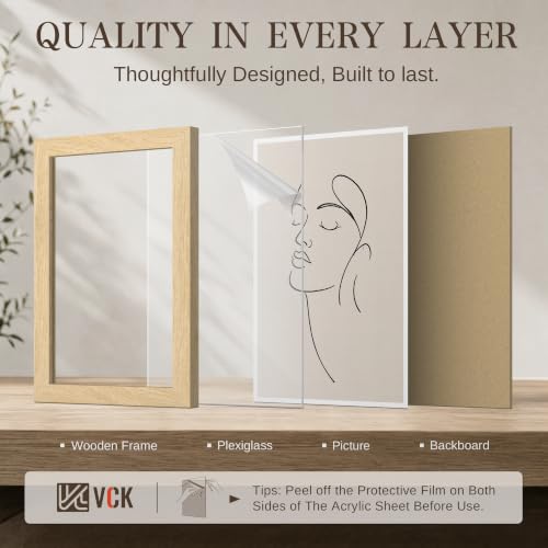 VCK 24x36 Poster Frame Set of 3 - Natural Solid Wood Wall Hanging