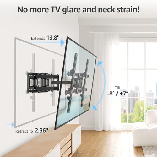 Full Motion TV Wall Mount 40-85 inch, Tilting Swiveling Articulating Bracket