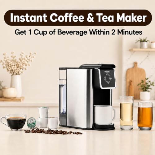 Mecity 3-in-1 Coffee Maker with 50oz Reservoir, Compatible with K-Cup, Silver & Black