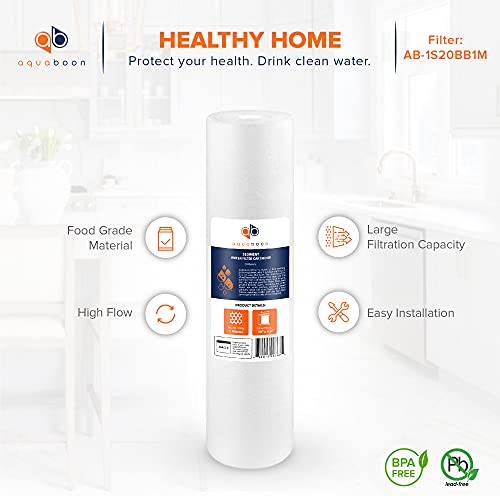 Aquaboon 1 Micron Sediment Water Filter Replacement 20 x 4.5 - 2 Pack