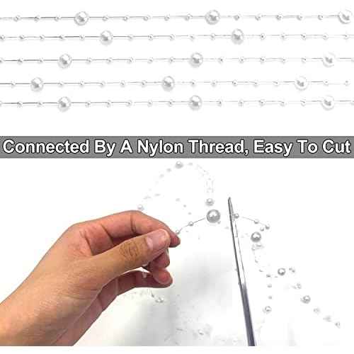 66 Ft Christmas Beads Garland Decoration Pearl Strands Chain for Christmas Tree Decoration Indoor Outdoor Home Mantle Fireplace Holiday Decor