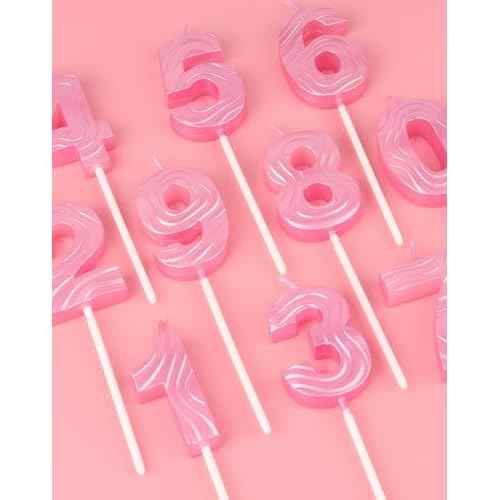 Pink Number Candles,Number 30 Birthday Candle,Pink 30th Happy Birthday Candle,3D Design Cake Topper Decorations for Girls and Women Birthday Party Wedding Anniversary Celebration Supplies