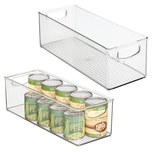 Set of 2 Clear Stackable Pantry Storage Bins with Handles - iDesign