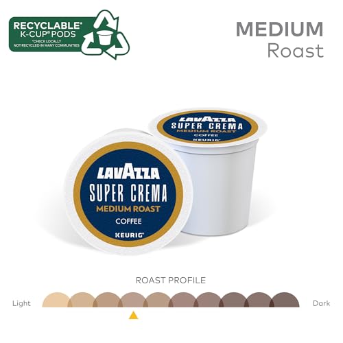 Lavazza Super Crema K-Cup Coffee Pods - Medium Espresso Roast, 60 Count
