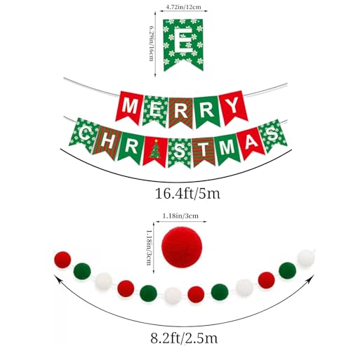 Christmas Banner 3 Pack - Holiday Hanging Decorations for Home & Party