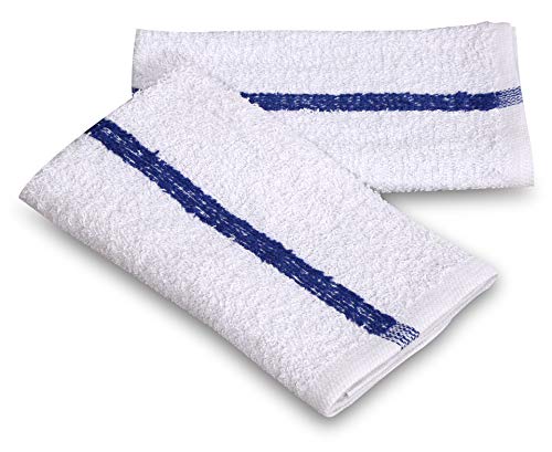 Blue Stripe Cotton Blend Restaurant & Bar Mops - 60 Pack, 28oz