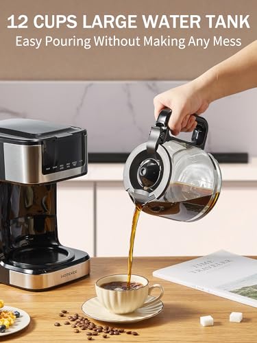 Programmable 12-Cup Coffee Maker with Iced Coffee Function - Black & Silver