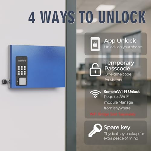 Smart Wall Mount Key Lock Box with App & WiFi Remote Unlock