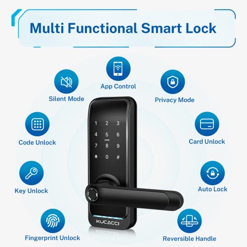 Smart Door Lock with Handle: Kucacci Keyless Entry Digital for Front