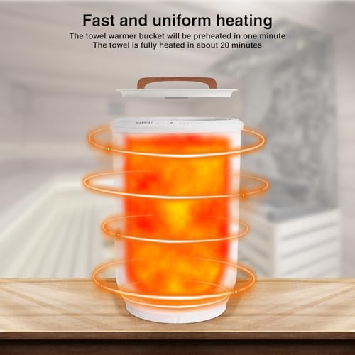 SAMEAT White Large Electric Towel Warmer Bucket – Auto Shut-Off, Fits 2 Oversized Towels