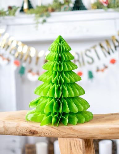 12-Inch Christmas Tree Honeycomb Centerpiece Decoration - Multicolor
