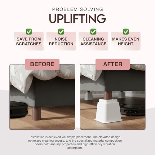 Utopia Bedding White Adjustable Bed Risers 3 & 5 Inch - 4 Pack