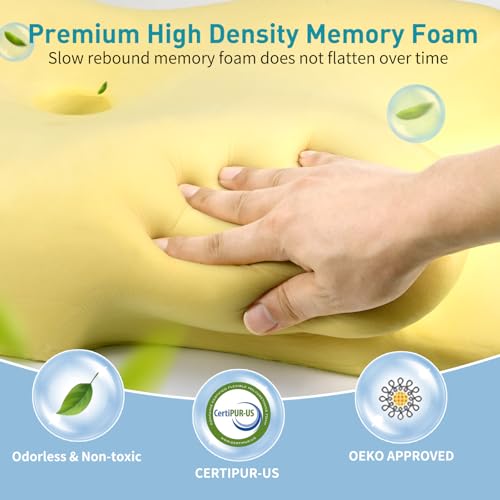 Besyodo White & Grey Cervical Pillow for Neck Pain Relief, Memory Foam, Ergonomic Support, Sleep Aid