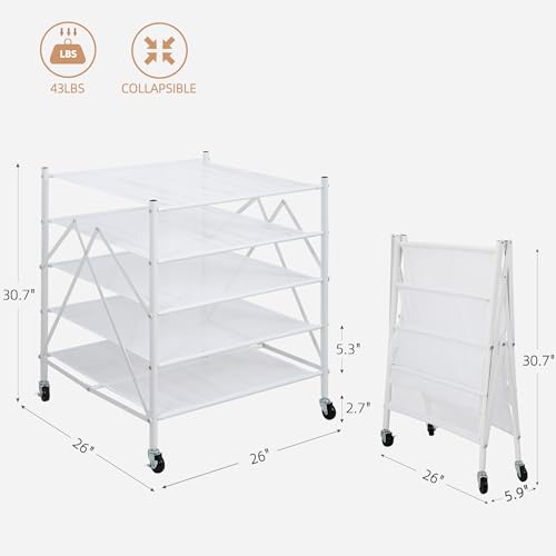 Storage Maniac 5-Tier Mesh Foldable Sweater Drying Rack - Portable Indoor Outdoor Laundry Organizer