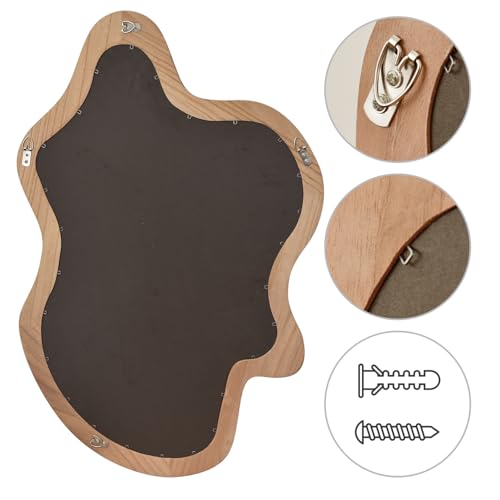 Irregular Wall Mirror 21x32 Wood Asymmetrical Bathroom Mirror Brown Variation of THIS listing